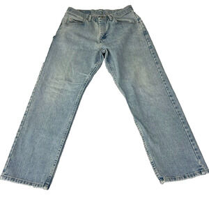 Wrangler Jeans Men's 33x30 Relaxed Fit Denim Light Wash Vintage Western Cowboy